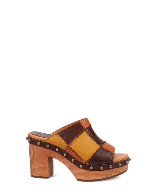 Dingo Brown Mosaic Platform Slide Sandal