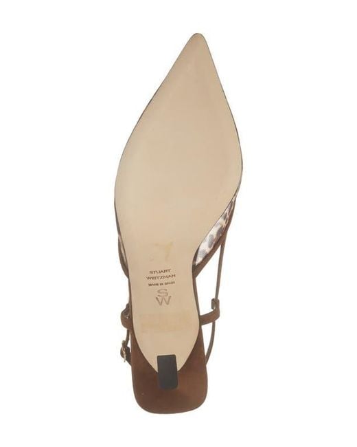 Stuart Weitzman Brown Vinnie Kitten Heel Pump