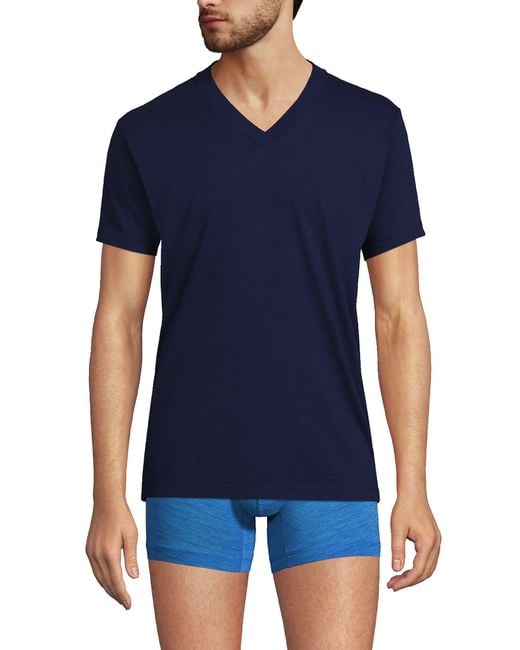 Lands' End Blue V-Neck Undershirt 3 Pack for men