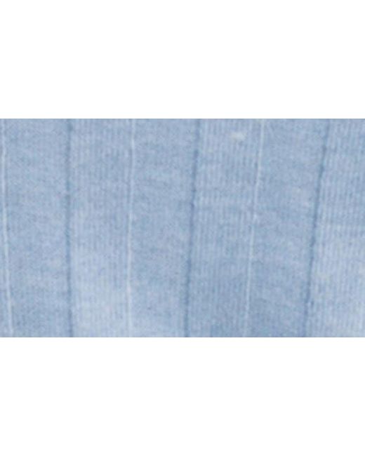 Mango Blue Flat Rib Quarter Zip Sweater