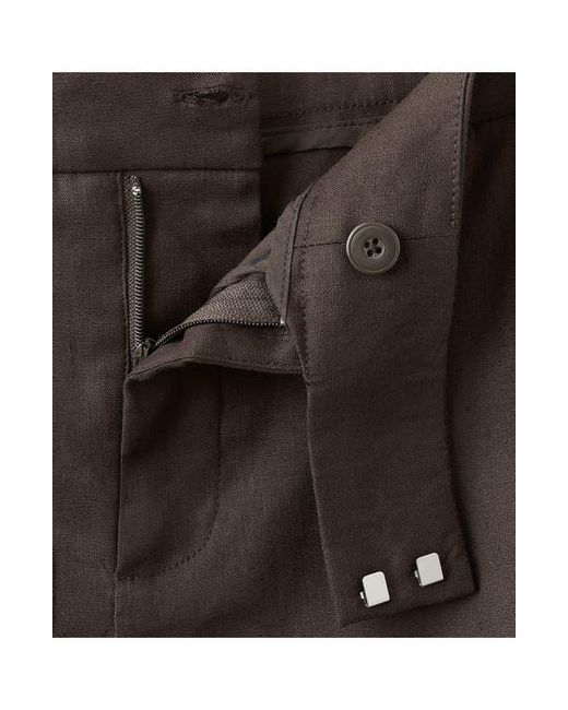 Mango Black Stretch Linen & Cotton Capri Pants