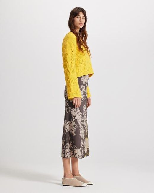 Theo the Label Multicolor Hydra Printed Maxi Skirt