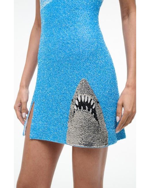 staud blue sequin dress Staud Le Sable Dress Blue Toile