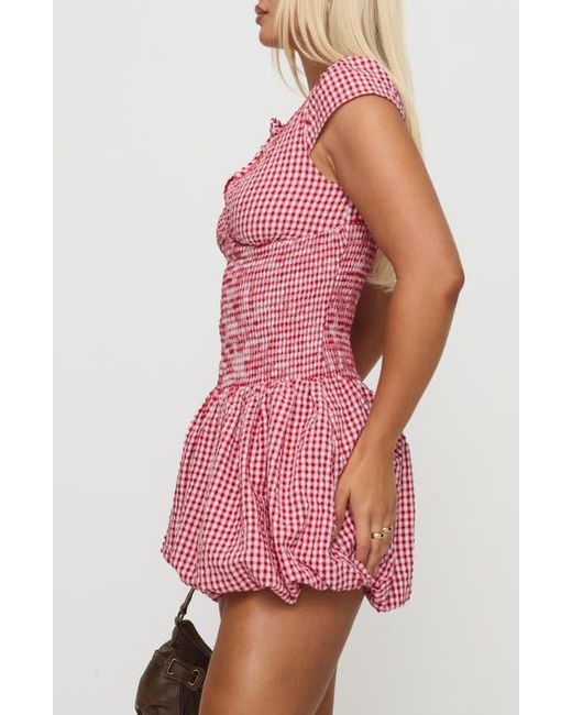 Princess Polly Pink Ladybug Gingham Smocked Minidress