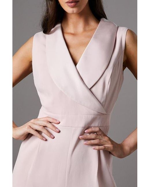 Coast Pink Crepe V-Neck Wrap Wide Leg Jumpsuit