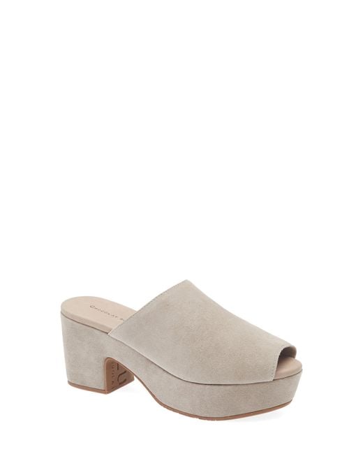 Chocolat Blu Gray Platform Slide Sandal