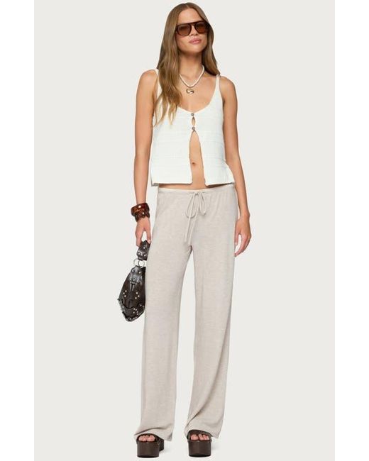 Edikted Natural Camdyn Low Rise Drawstring Lounge Pants