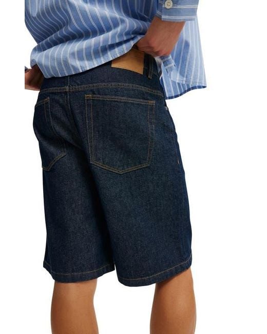 Cotton On Blue Baggy Denim Short for men
