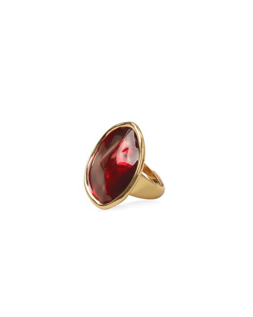 Retro Chic Red Ripple Ring