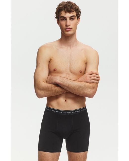 H&M Black 3-Pack Coolmax Mid Trunks for men