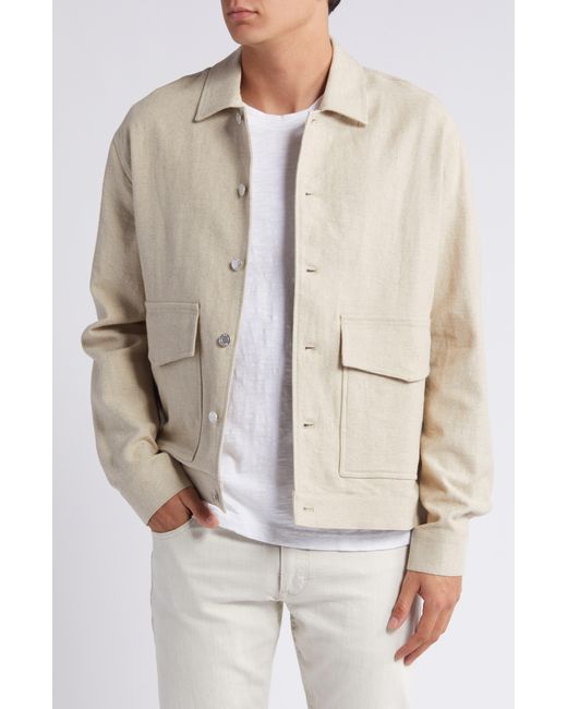 Wax London Natural Mitford Linen & Cotton Shirt Jacket for men