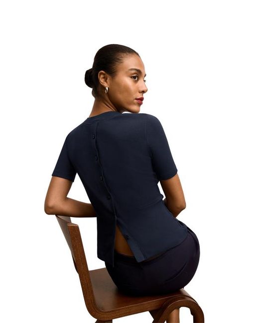 M.M.LaFleur Blue Emy Eco Soft Wave Top
