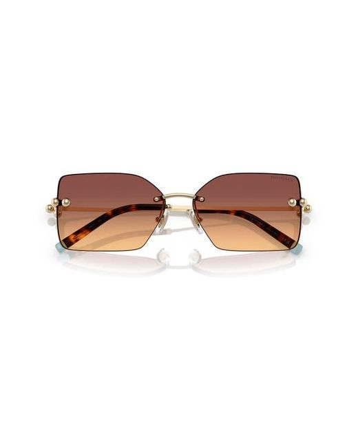 Tiffany & Co Brown 59Mm Gradient Rectangular Sunglasses