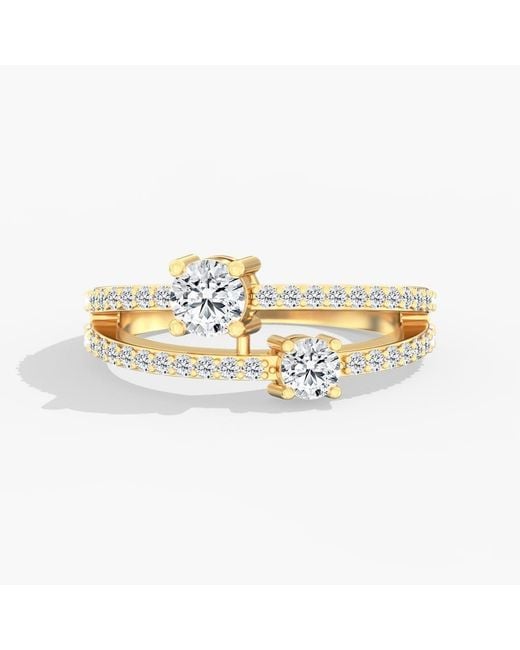 Everlee Metallic Orbit Two Stone Lab Diamond Ring
