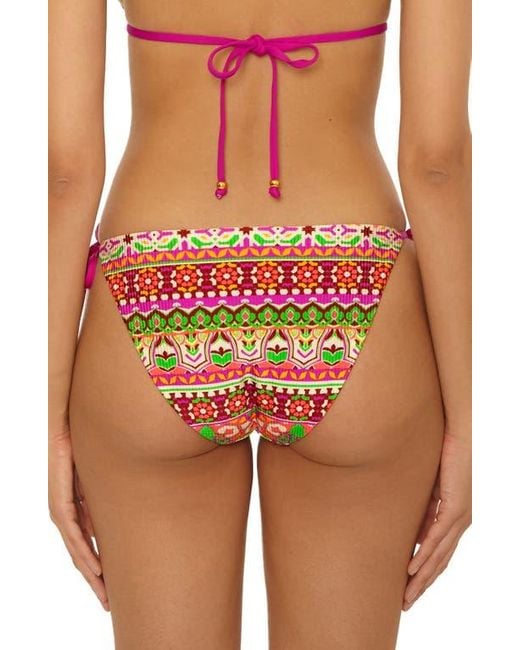 BCA by Rebecca Virtue Multicolor Moroccan Side Tie Bikini Bottoms