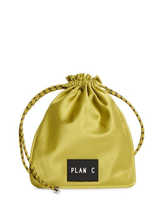 Plan C Metallic Satin Bucket Bag