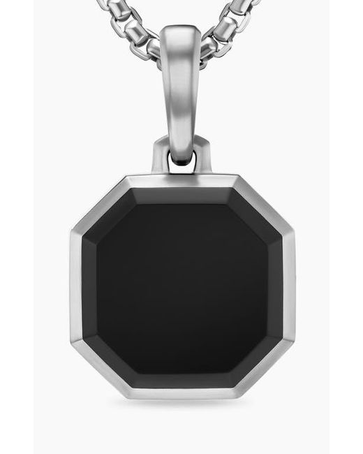David Yurman Black Faceted Stone Amulet for men