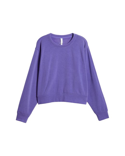 Zella Purple Amazing Lite Cali Crewneck Sweatshirt
