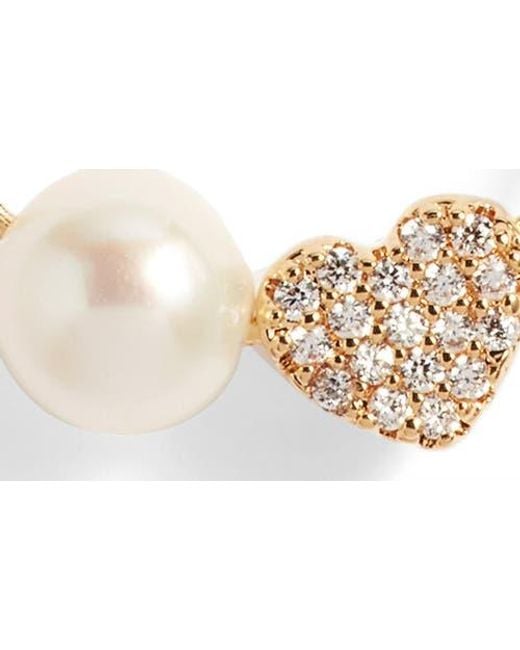 Nordstrom Metallic Demi Fine Heart & Freshwater Pearl Duo Pendant Necklace