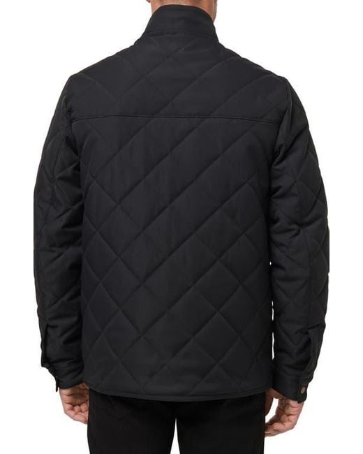 Travis Mathew Black Highlander Quilted Twill Jacket for men