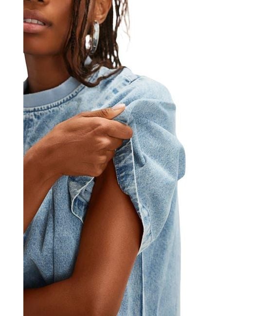 Free People Women's Blue Harlow Denim Minidress