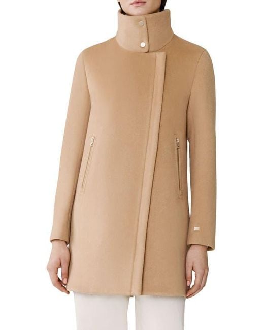 SOIA & KYO Natural Abbi Wool Blend Coat With Removable Quilted Puffer Bib