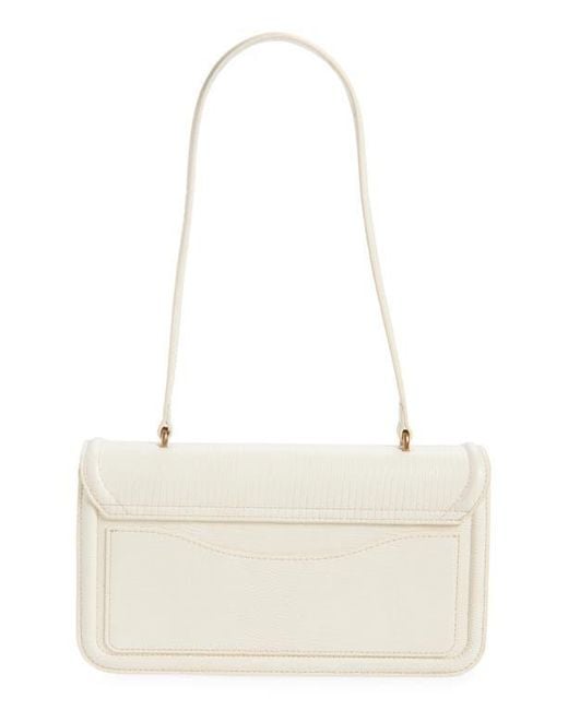 Sam Edelman Natural Loraine Flap Embossed Faux Leather Shoulder Bag