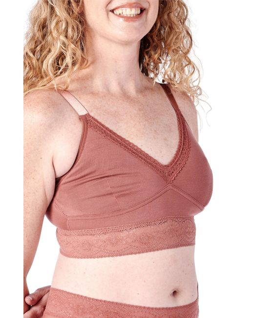 Nordstrom Women Clothing Underwear Bras Wireless Bras Post-Surgery Delilah Lounge Pocketed Bralette in Dusty Rose at Nordstrom 