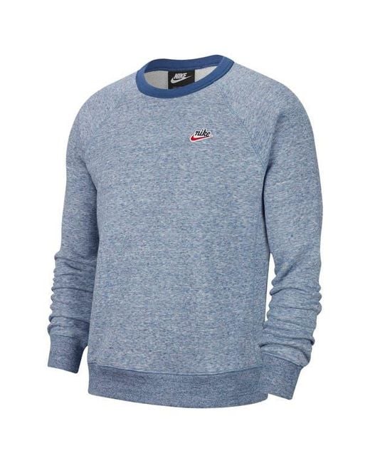 Nike Blue Sportswear Heritage Crewneck Sweatshirt for men