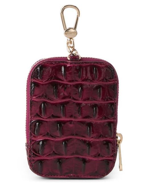 Brahmin Red Katelynn Croc Embossed Leather Coin Pouch