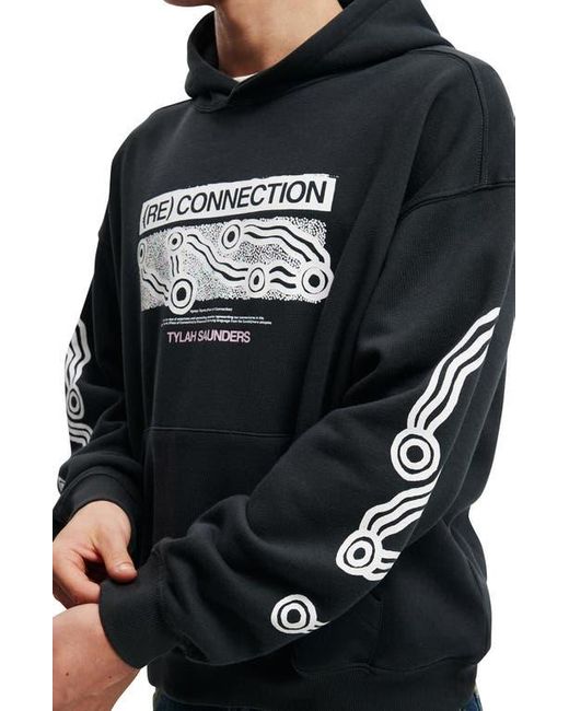 Cotton On Black Tylah Saunders Box Fit Hoodie for men