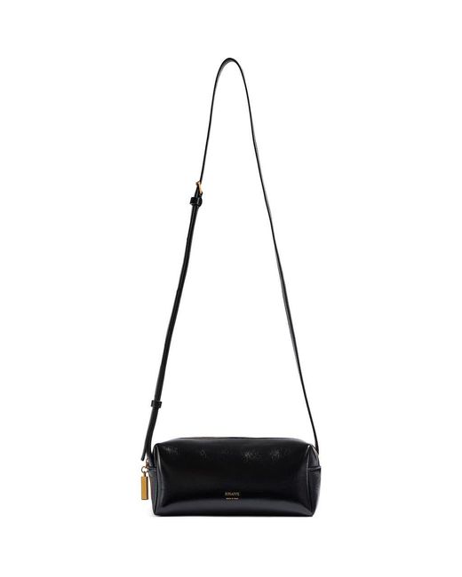 Khaite Black Mini Kye Leather Crossbody Bag