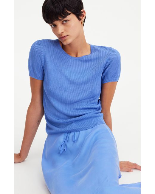 Madewell Blue Drawstring Maxi Slip Skirt