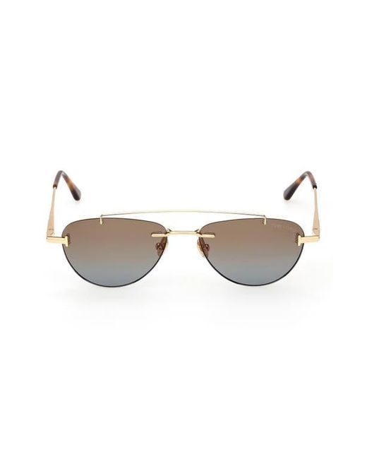 Tom Ford Gray Astor 55Mm Gradient Pilot Sunglasses