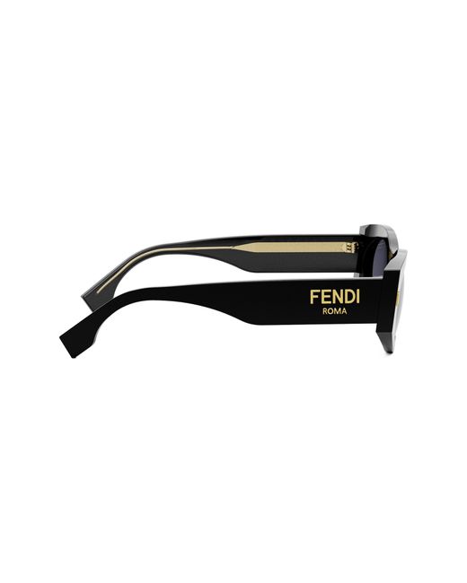 Fendi Black The Roma 52mm Oval Sunglasses