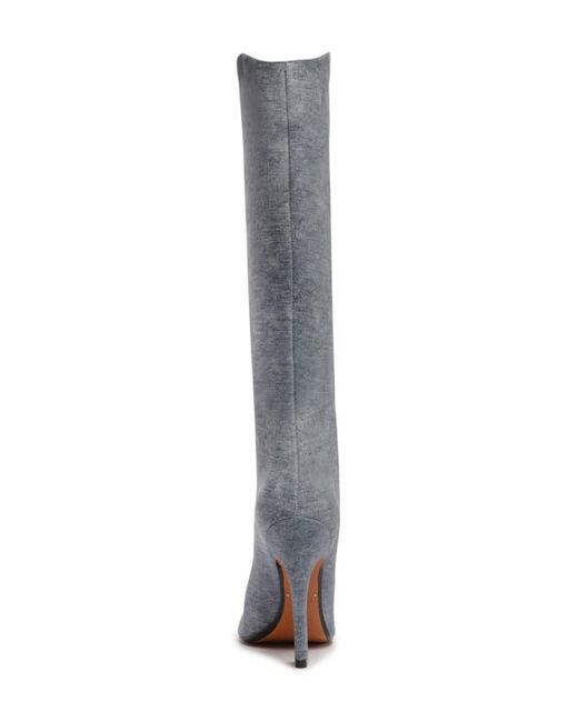 SCHUTZ SHOES Gray Maryann Up Curve Pointed Toe Tall Boot