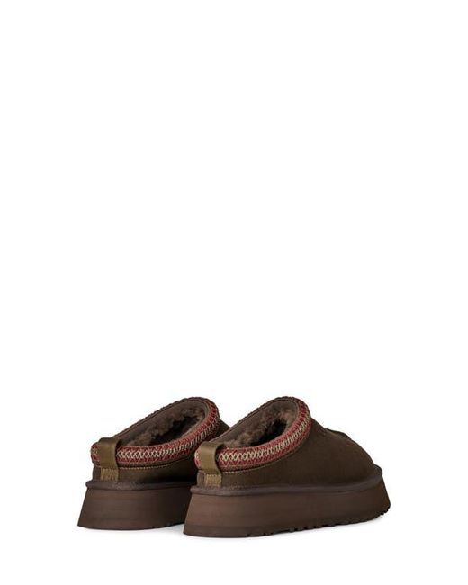 Ugg Brown Tazz Ii Genuine Shearling Lined Platform Slipper