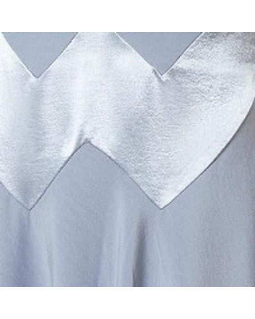 Oasis Blue V-Neck Mesh Asymmetric Midi Dress