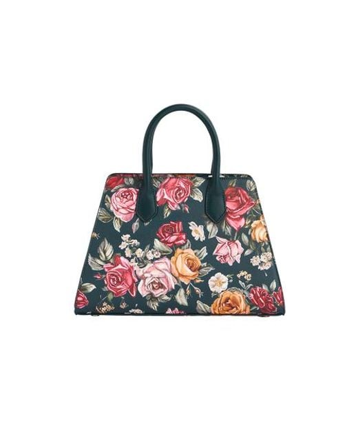 Fable England Blue Roses Structured Medium Tote