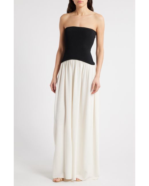Solid & Striped White Soglio Strapless Maxi Dress