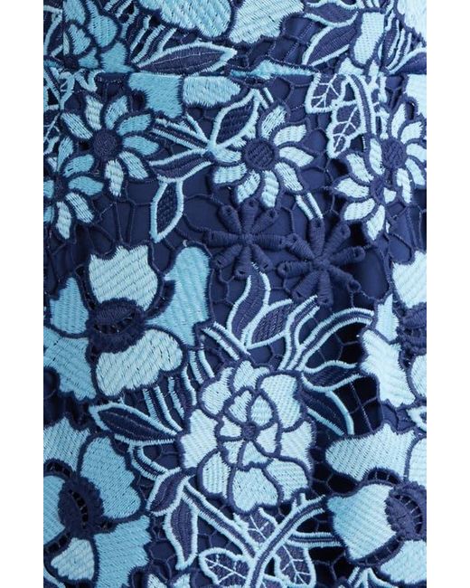 Sam Edelman Women's Blue Floral Embroidered Minidress