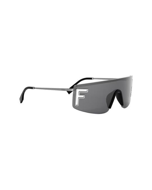 Fendi Gray Sport Rectangular Sunglasses