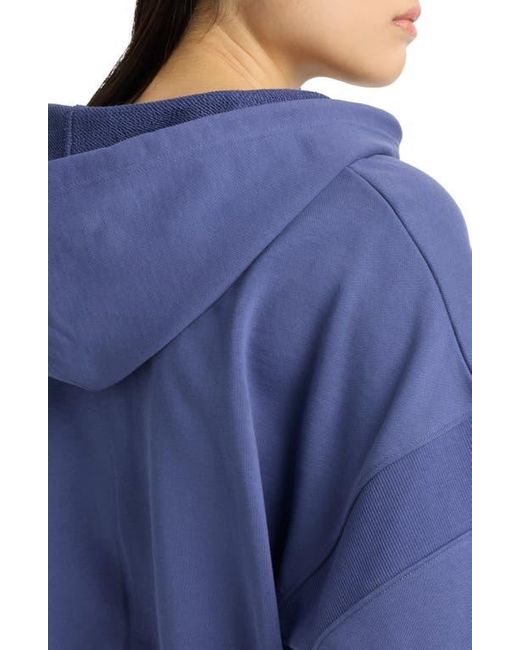 New Balance Blue French Terry Crop Zip Hoodie