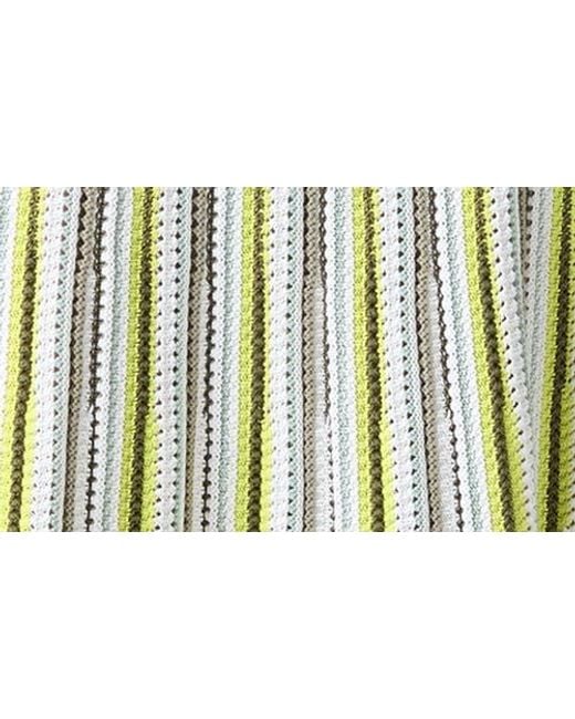 Akris Punto Green Stripe Mixed Stitch Maxi Sweater Skirt