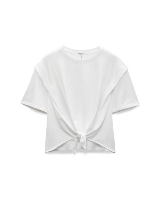 Rag & Bone White Mica Tie Front T-shirt