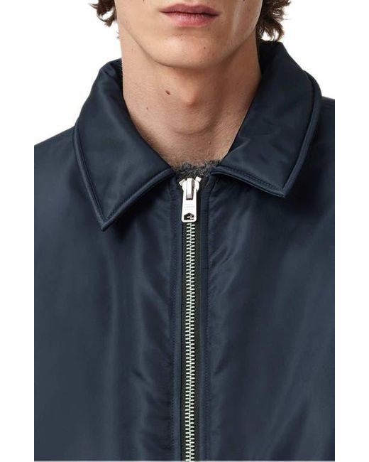 AllSaints Blue Fallon Nylon Bomber Jacket for men