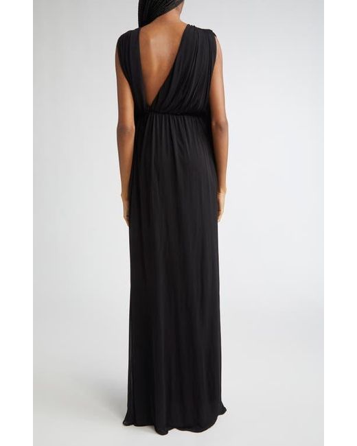 Giambattista Valli Black Draped One-Shoulder Gown