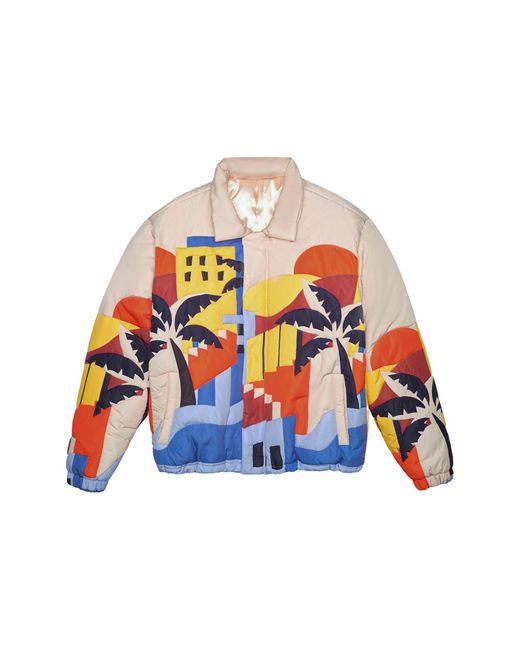 MAVRANS White Havana Sunset Waterproof Puffer Jacket for men