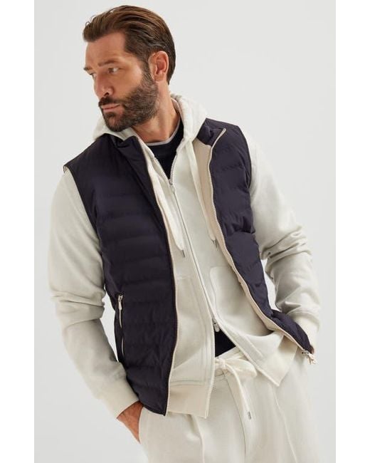 Brunello Cucinelli Blue Lightweight Down Vest for men