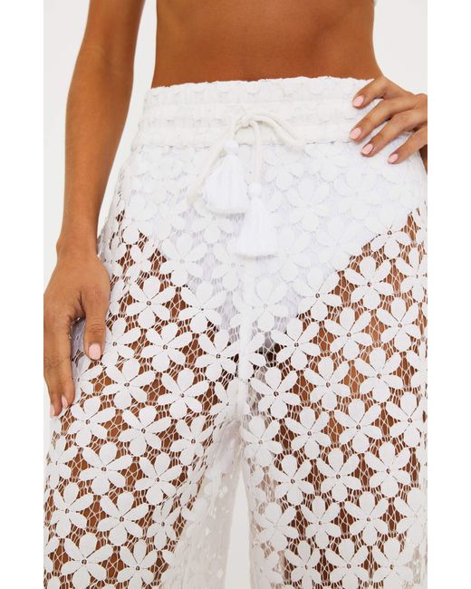 Beach Riot White Foster Wide Leg Lace Cover-up Pants